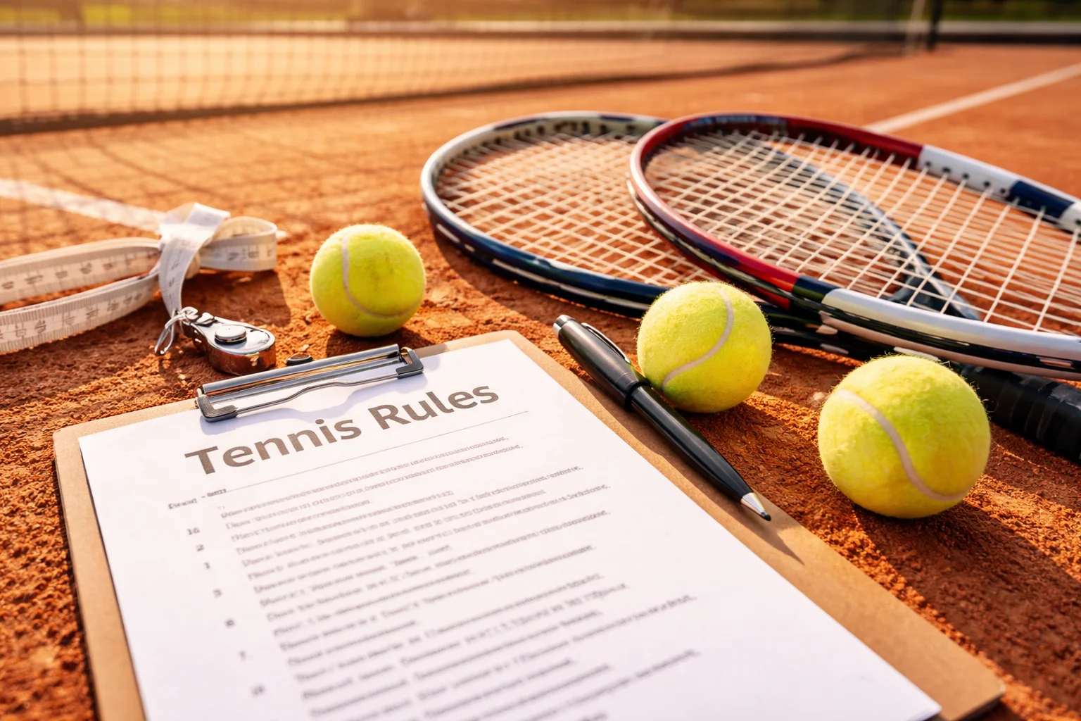 Tennisbaan met lijnen